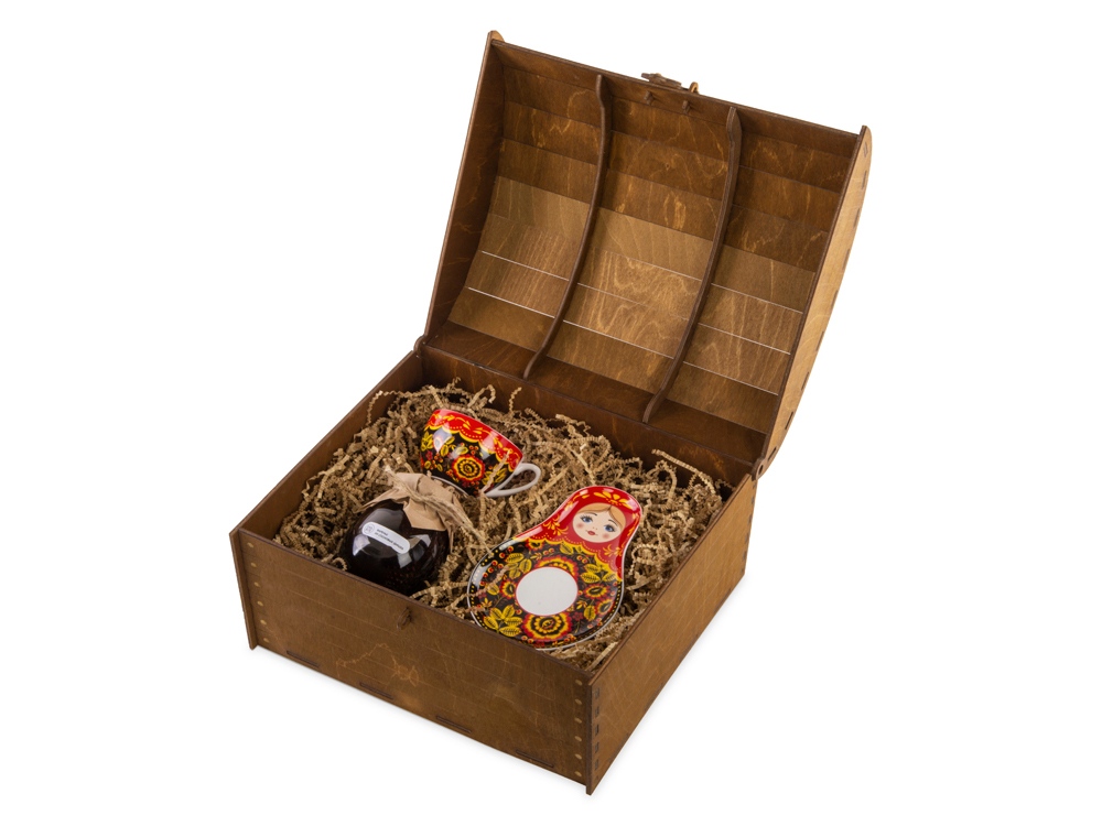 Подарочный набор «Хохлома»: чайная пара, варенье